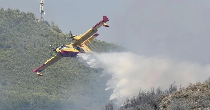 Hrvaški gasilci se borijo z obsežnim gozdnim požarom na otoku Brač