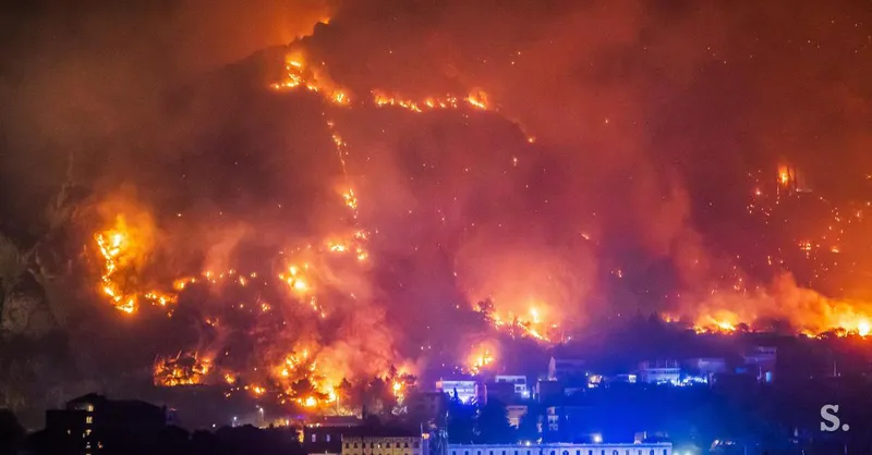 Obsežen požar v Lokvi Rogoznici in Omišu povzročil evakuacije in gmotno škodo