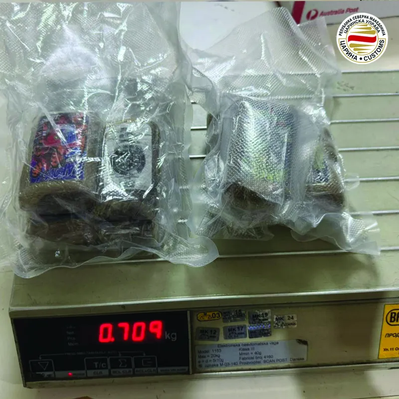 Царинската управа заплени 700 грама хашиш и го приведе Р.В. од Тетово