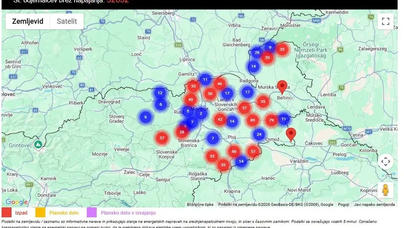 Službe na severovzhodu Slovenije odpravljajo posledice snežnega pustošenja