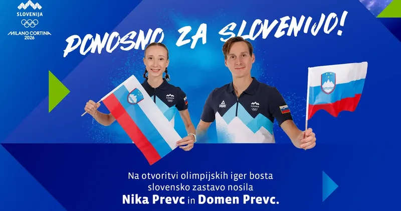 Slovensko zastavo bosta vihtela Domen in Nika Prevc