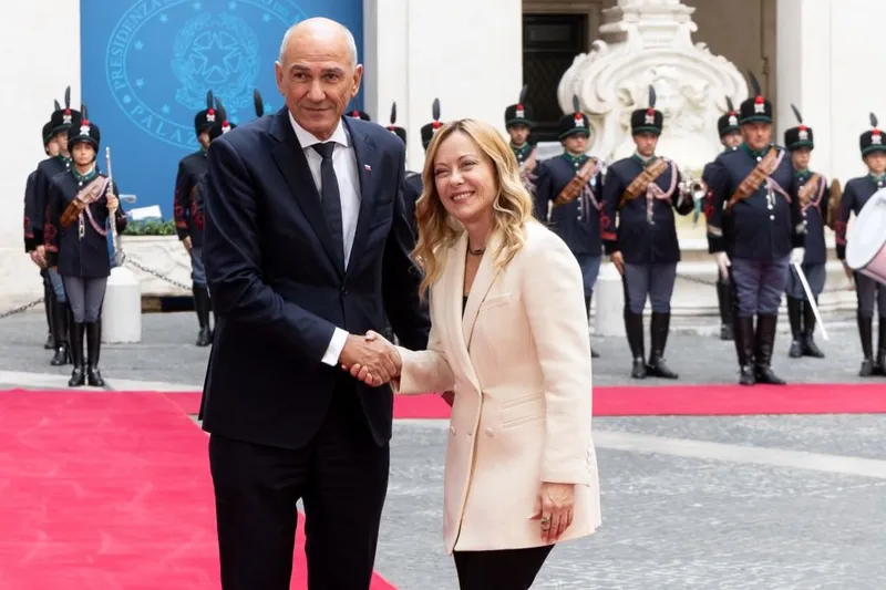 Janša in Meloni v Rimu za strateško partnerstvo