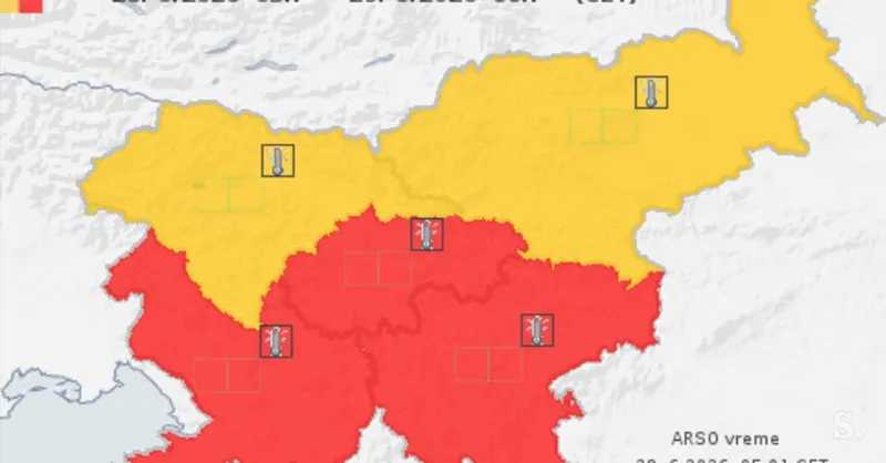Arso zaradi ekstremne vročine izdal rdeče opozorilo za večji del Slovenije