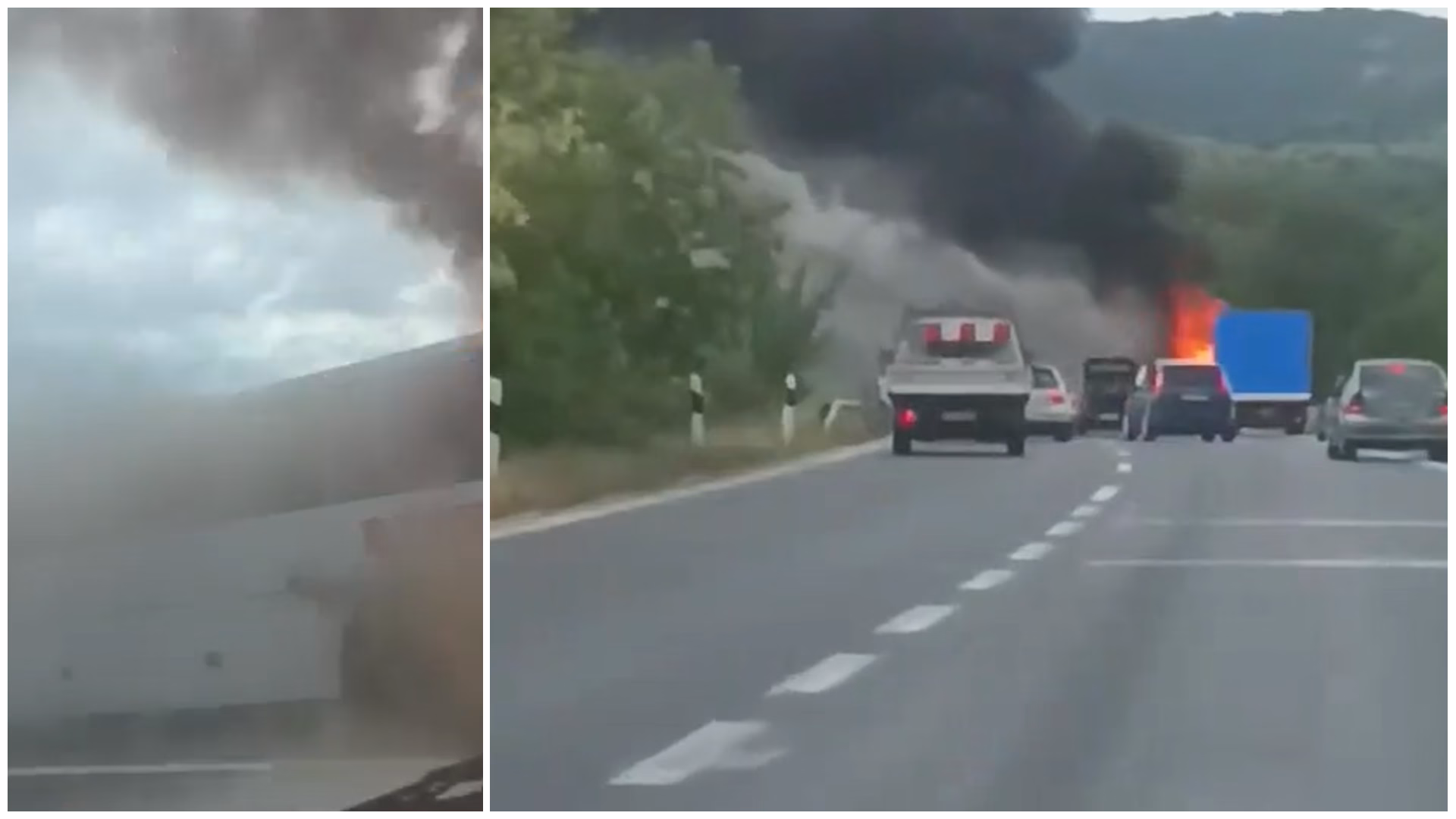 Автобус од Прилеп се запали кај Отовица, сите патници се спасени без повреди