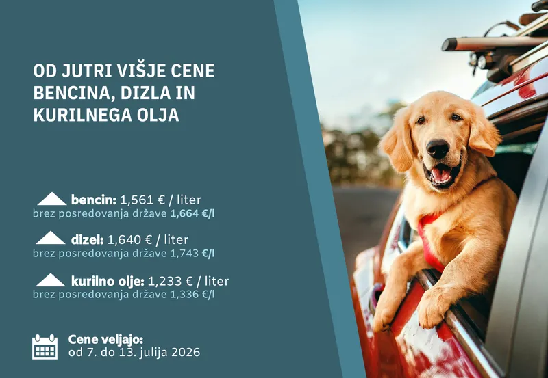 Vlada zvišala regulirane cene bencina, dizla in kurilnega olja