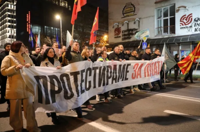 ССМ и илјадници работници на протест со барање за минимална плата од 600 евра