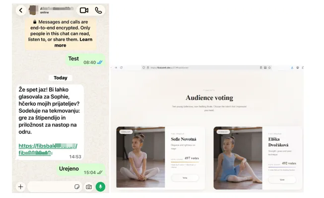 SI-CERT opozarja na WhatsApp prevaro z lažnim glasovanjem
