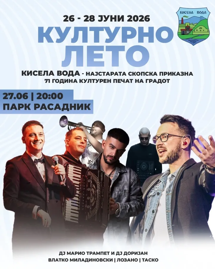 Општина Кисела Вода го прослави 71-от роденден со настап на Voyage и 2Bona