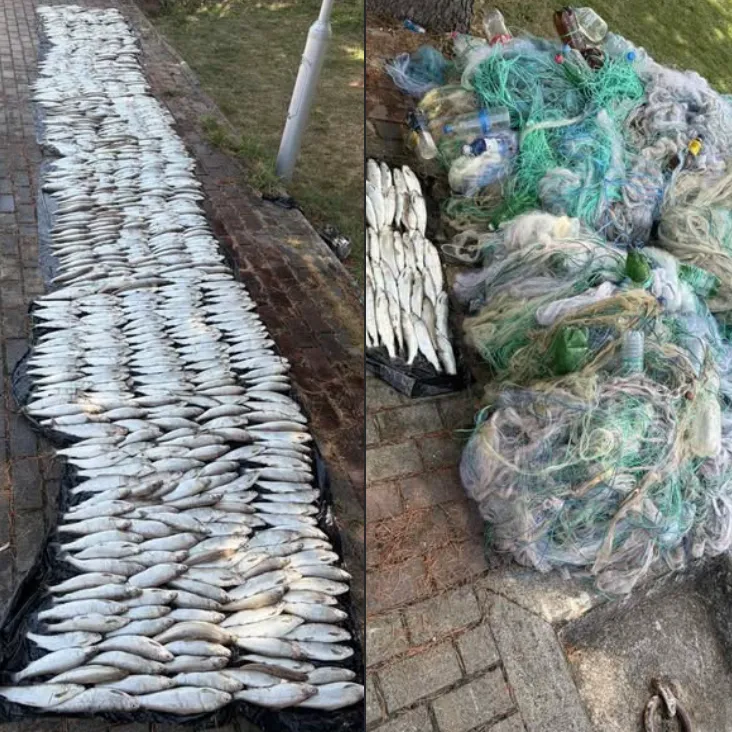 Езерска полиција заплени 4 км нелегални мрежи и 117 кг белвица