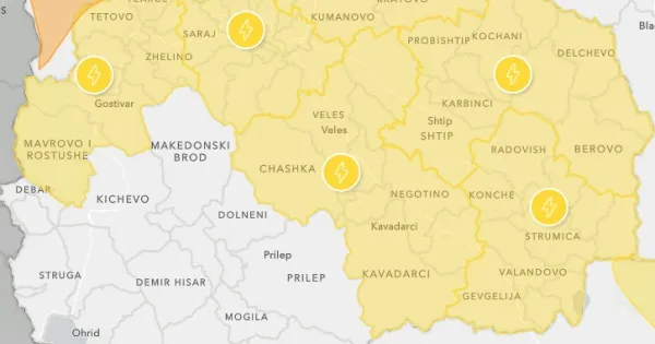 УХМР најавува нестабилно време со пороен дожд, грмежи и ветер низ Македонија
