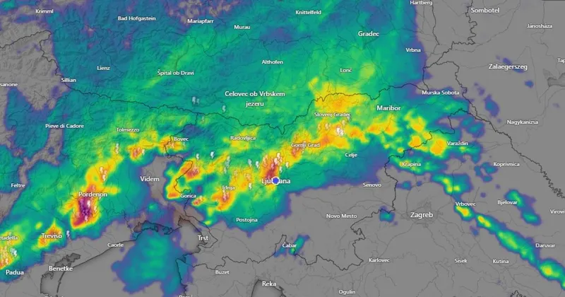 Hladna fronta z neurji in močnim vetrom povzročila številne težave po Sloveniji