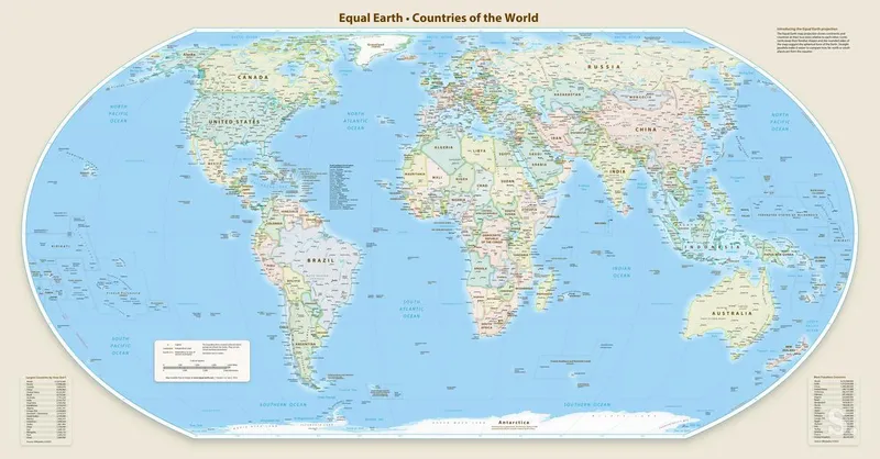 ZN s 164 glasovi podprli zamenjavo Mercatorjeve projekcije z Equal Earth; ZDA edine proti