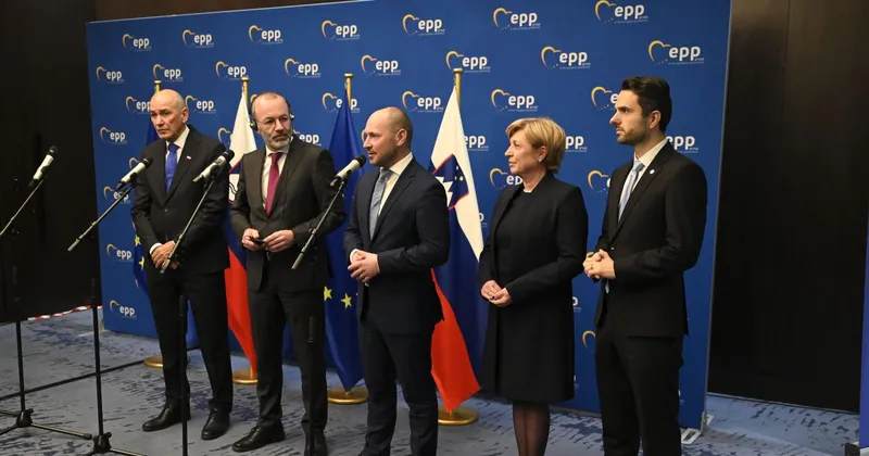 Manfred Weber v Ljubljani podprl SDS in NSi pred parlamentarnimi volitvami