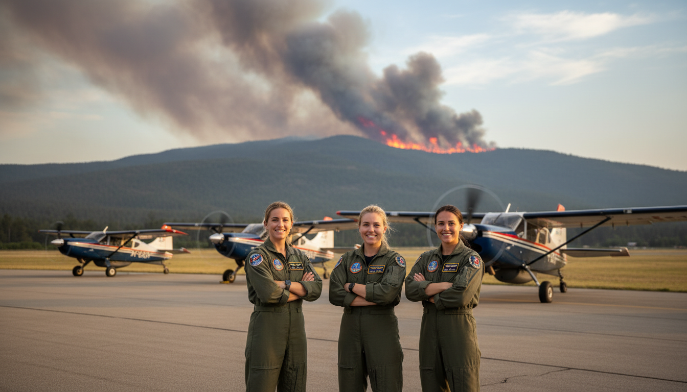 Imamo prve tri usposobljene pilote za gašenje z letali air tractor