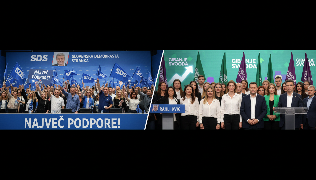 Največ podpore SDS-u, sledi Gibanje Svoboda z rahlim dvigom podpore